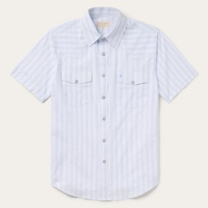 Stripe Oxford Short Sleeve Western Shirt