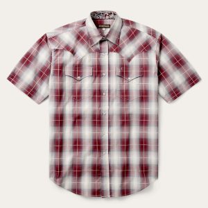 Ombre Plaid Short Sleeve Shirt