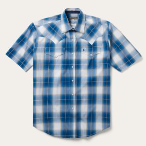 Ombre Plaid Short Sleeve Shirt
