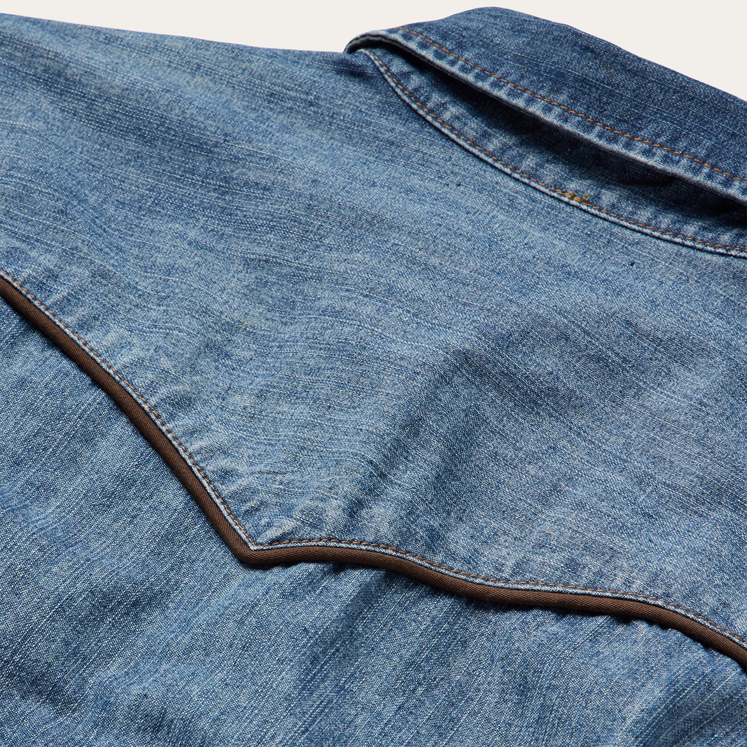 Piped Dark Denim Western Shirt - Image 4