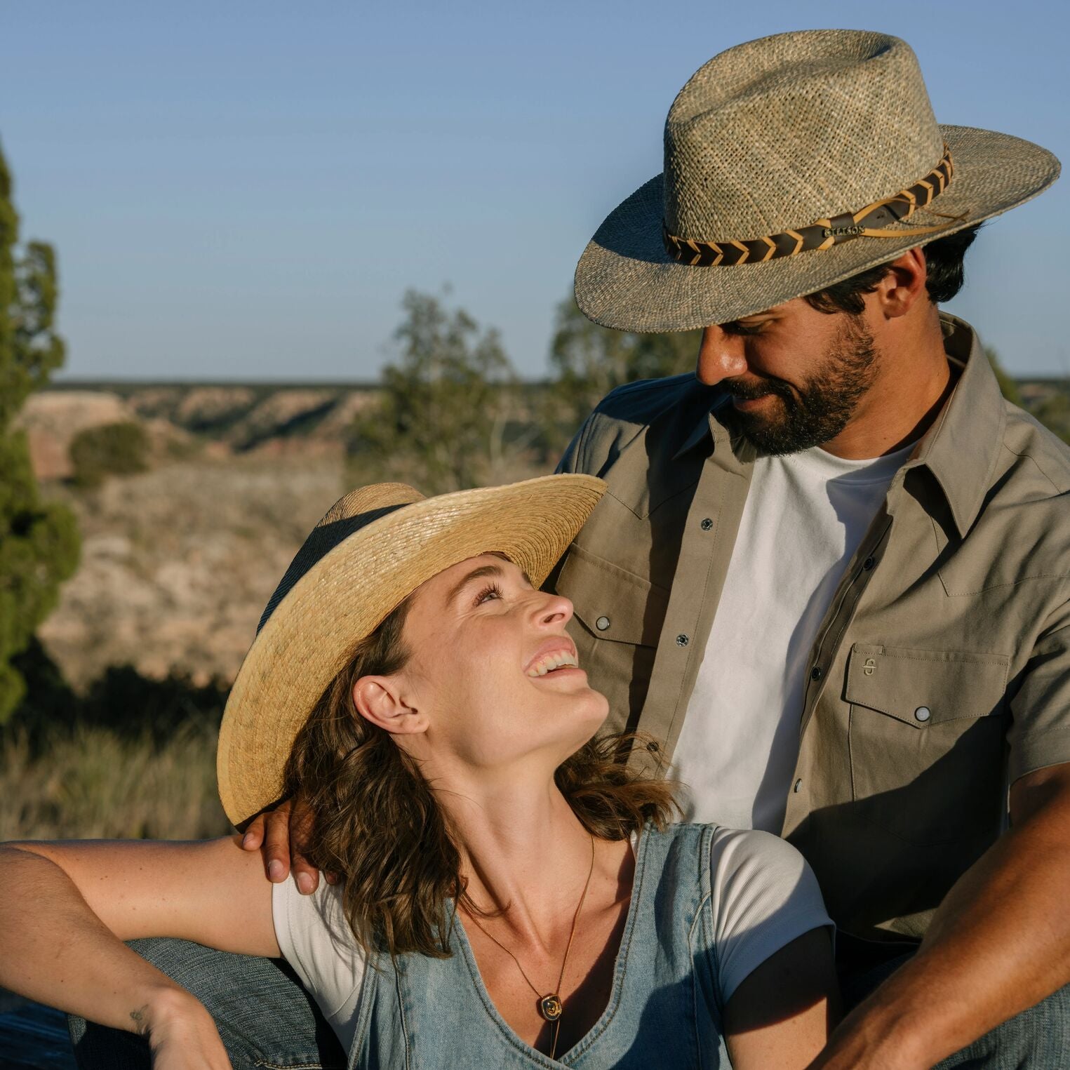 Olive Oxford Short Sleeve Western Shirt - Image 3