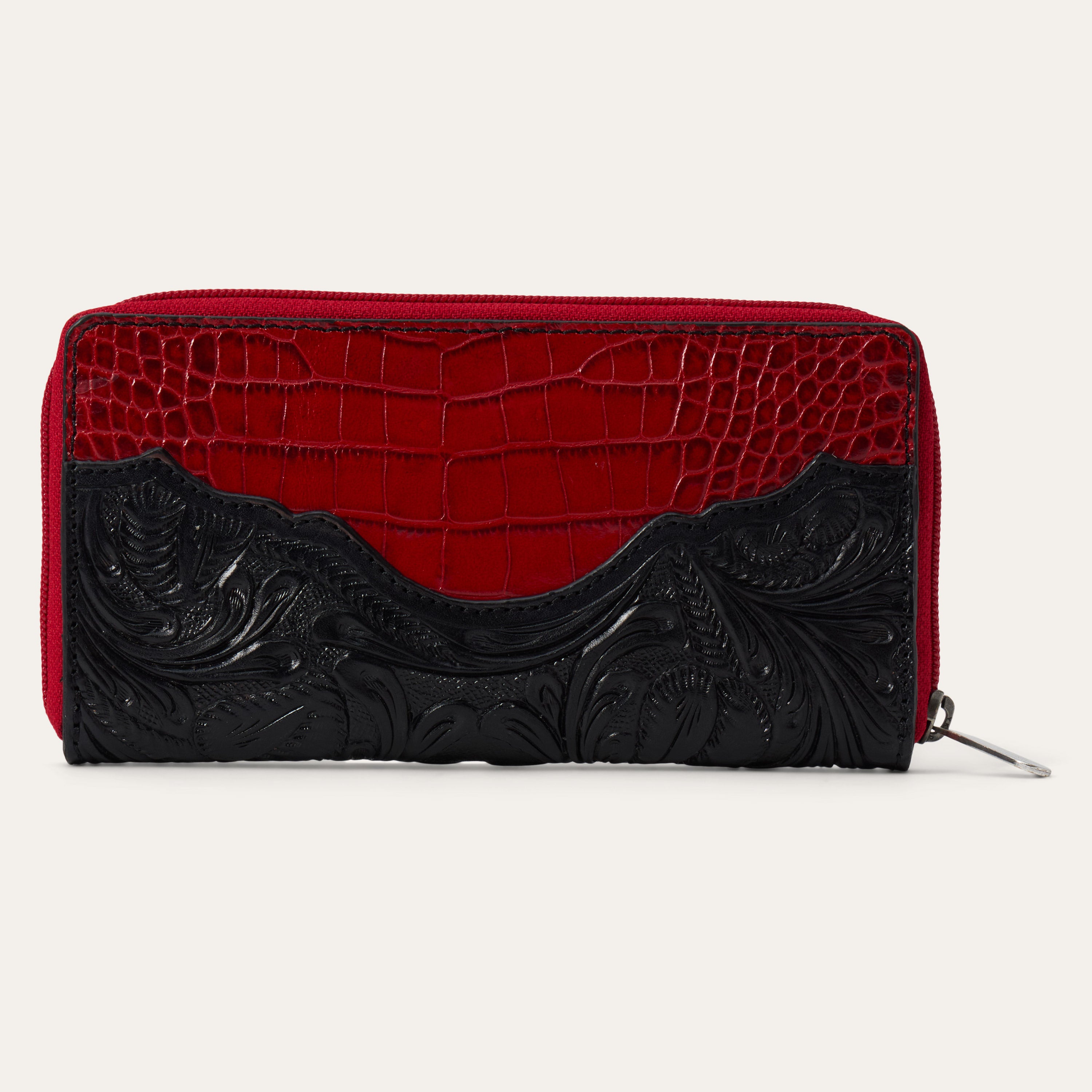 Tooled Croco Embossed Zip Wallet - Image 2