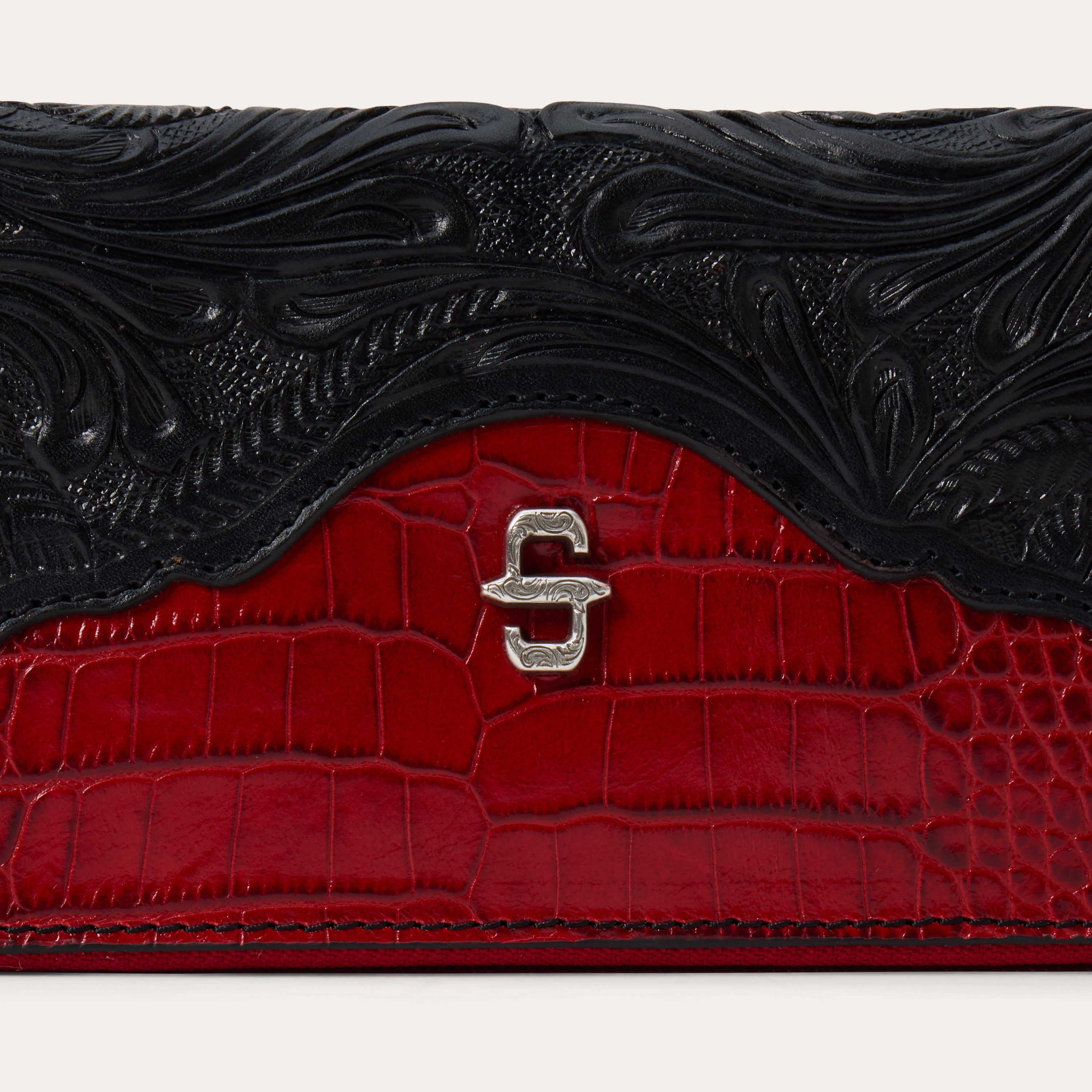 Tooled Croco Embossed Zip Wallet - Image 4