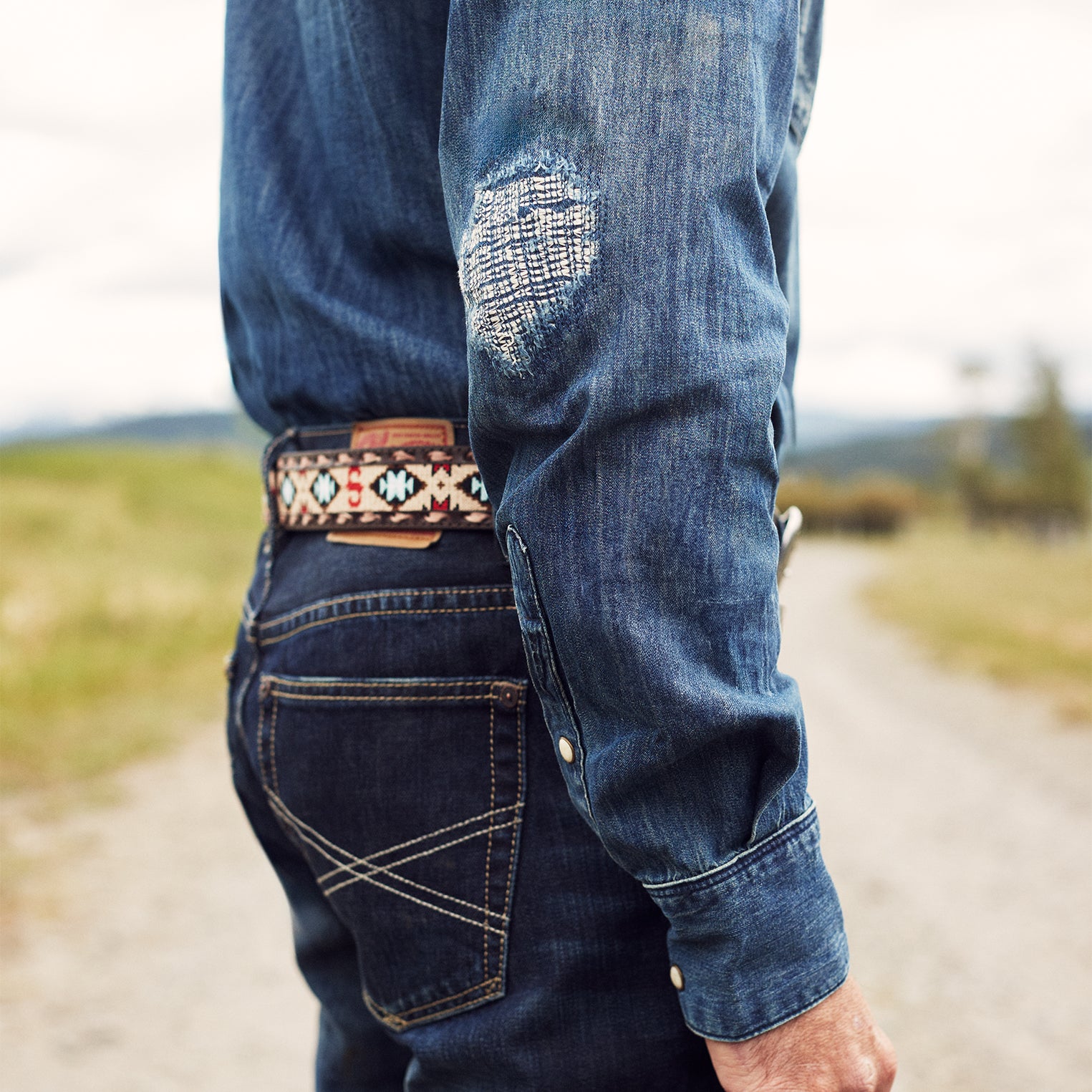 Embroidered Tooled Tab Belt - Image 2