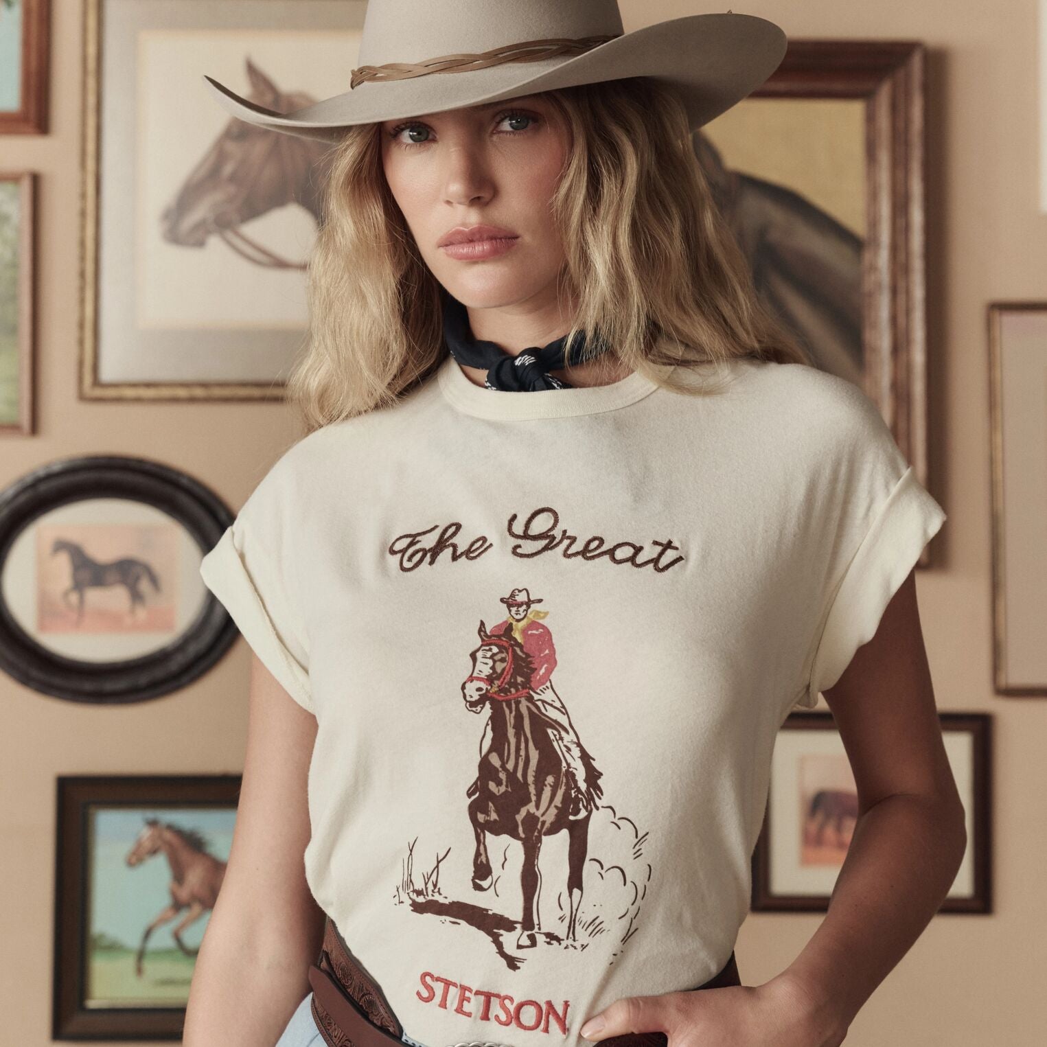 Stetson & THE GREAT. The Boxy Crew with Stetson Graphic - Image 3