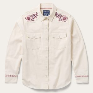 Tommy Bahama x Stetson Bandana Bay Embroidered Ecru Shirt