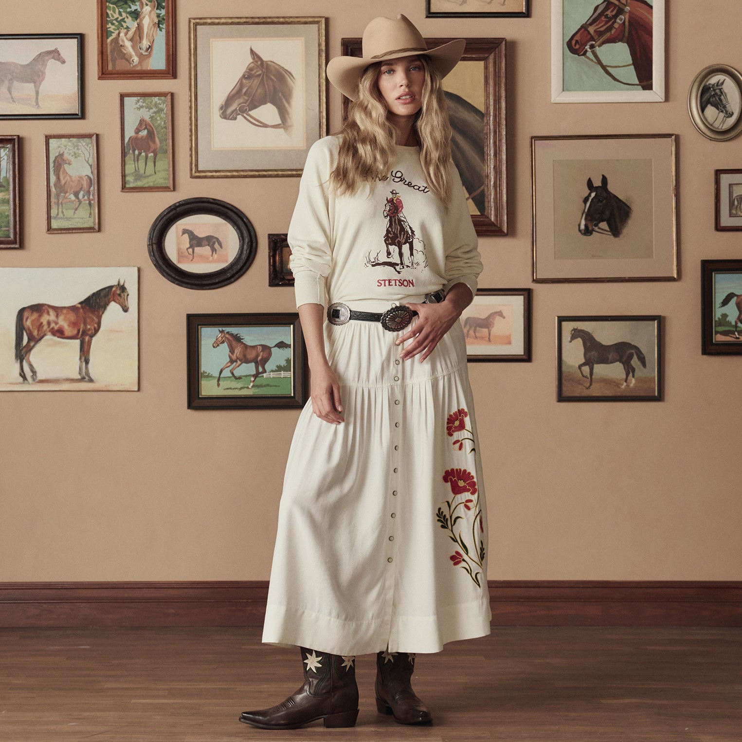 Stetson & THE GREAT. The Western Embroidered Highland Skirt - Image 2